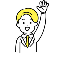 かわいい人物のイラストシリーズ _ 男性のオフィスワーカー _ 賛成　