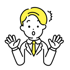 かわいい人物のイラストシリーズ _ 男性のオフィスワーカー _ 驚く　