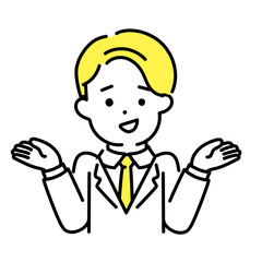 かわいい人物のイラストシリーズ _ 男性のオフィスワーカー _ 呆れる　