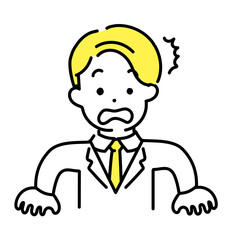 かわいい人物のイラストシリーズ _ 男性のオフィスワーカー _ 驚く　
