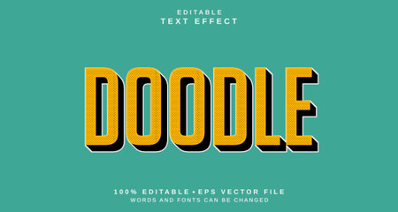 Editable text style effect - Doodle text style theme.
