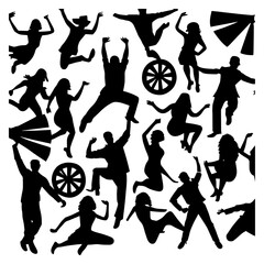 party silhouette vector design black and white
