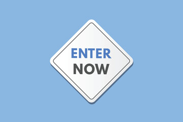 Enter Now text Button. Enter Now Sign Icon Label Sticker Web Buttons