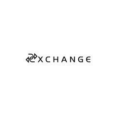 Exchange word icon. Double reverse arrow, replace icon isolated on white background