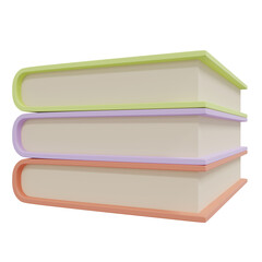 3D rendering hardcover book stacking