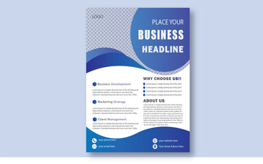 Business Flyer Design With blue and white layout