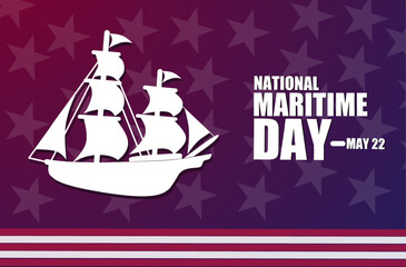 National maritime day may 22 vector illustration, suitable for web banner poster or card campaign