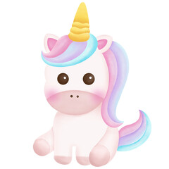 Obraz na płótnie Canvas Illustration of a cute unicorn. kawaii unicorn character collection.
