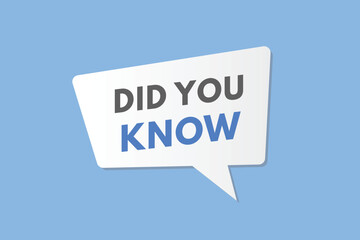 Did you Know text Button. Did you Know Sign Icon Label Sticker Web Buttons