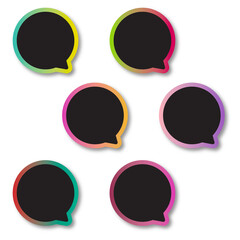 Set of colorful paper speech bubbles icons set