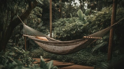 Hammock Heaven: Relaxing in Nature's Embrace by Generative AI