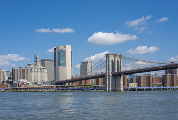 brooklyn bridge, manhattan, skyscraper, east river, brooklyn, panorama, across, east, river, city, skyline, architecture, building, cityscape, urban, downtown, buildings, business, tower, usa, office,