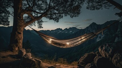 Tranquil Retreat: Finding Calm and Relaxation in a Hammock in Nature by Generative AI