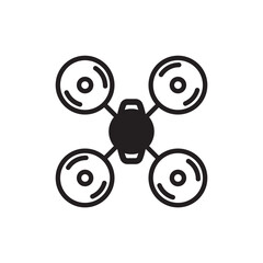 Flying drone flat sign design. Drone vector icon. Drone symbol pictogram. UX UI icon 