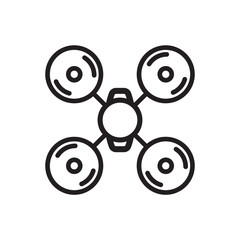 Flying drone flat sign design. Drone vector icon. Drone symbol pictogram. UX UI icon 