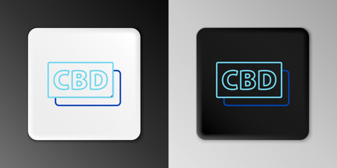 Fototapeta premium Line Cannabis molecule icon isolated on grey background. Cannabidiol molecular structures, THC and CBD formula. Marijuana sign. Colorful outline concept. Vector