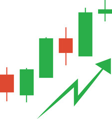 Trade of stock. Chart of forex with candles. Graph for financial market. Stock trade data on graph with japanese sticks. Exchange, buy, sell on stockmarket.