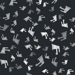 Grey Water tap icon isolated seamless pattern on black background. Vector Illustration