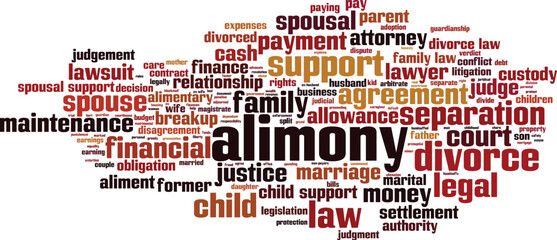 Naklejka premium Alimony word cloud
