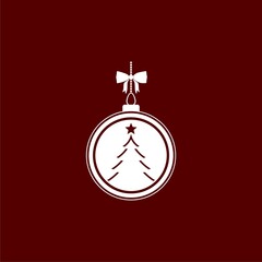 Christmass tree icon isolated on black background