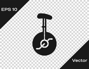 Black Unicycle or one wheel bicycle icon isolated on transparent background. Monowheel bicycle. Vector © vector_v