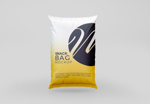 Front View Snack Bag Mockup