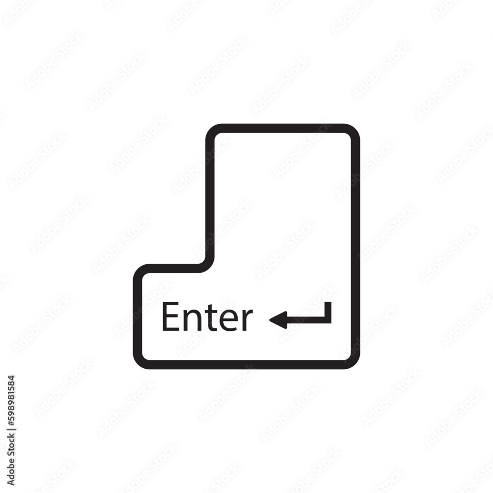 Fototapete enter button vector icon. enter flat sign design. keyboard enter button symbol pictogram. ux ui icon