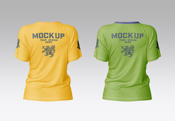 Women’s V-Neck T-Shirt.  Back Side Mockup