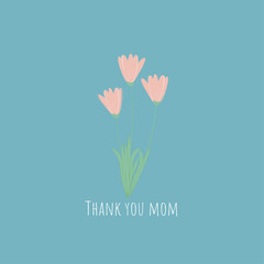 greeting card for Mother's day with thank you words