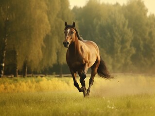 A horse galloping. Generated with AI Technology