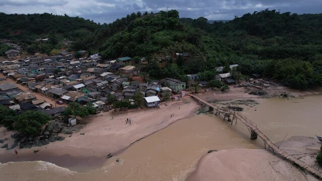 Butre from the top, where the sea meets the Butre river