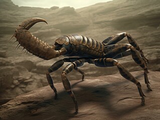 A realistic depiction of a scorpions. Generated with AI Technology - obrazy, fototapety, plakaty