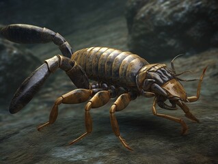 A realistic depiction of a scorpions. Generated with AI Technology
