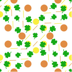 Shamrock pattern. Saint Patrick's Day. March 17. Stock vector illustration.