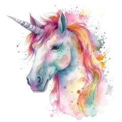 Obraz na płótnie Canvas Watercolor unicorn.