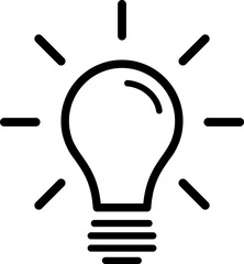 Linear bulb icon as a development, idea or startup concept