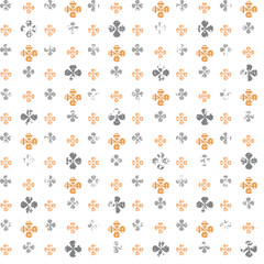 Fototapeta na wymiar Seamless abstract geometric gray, orange flower texture background pattern.simple gray,orange flower with white background,decoration art,tile pattern,ornamental,textile seamless vector.