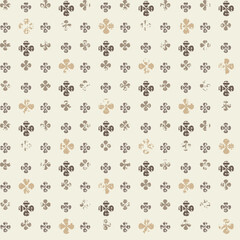 Seamless abstract geometric brown theme flower texture background pattern.simple flower with beige  background,decoration art,tile pattern,ornamental,textile seamless vector.