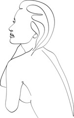 Abstract minimalistic female bodies. Modern single line art. Woman beauty fashion concept, minimalistic style.