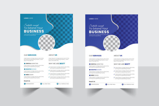 Templates of a4 flyer template, modern template,  and modern design, perfect for creative professional business. Corporate business flyer template design set.