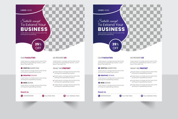 Templates of a4 flyer template, modern template,  and modern design, perfect for creative professional business. Corporate business flyer template design set.