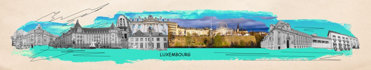 Collage of Luxembourg images - travel background with my photos