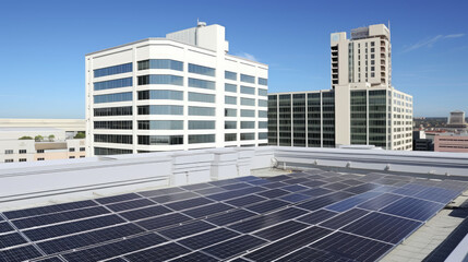 Obraz premium a roof full of solar panels, generative ai