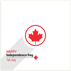 Happy Canada Day background with the red maple leaf. vector illustration.