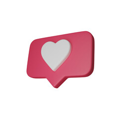 3d render pink heart shaped box transparent background icon 