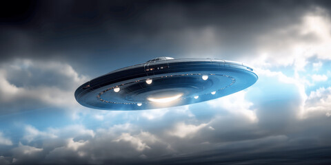 Obraz na płótnie Canvas UFO, flying saucer, alien flying object