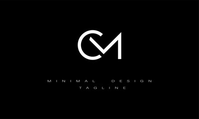 CM or MC Logo Minimal Logo Design Vector Art Illustration 