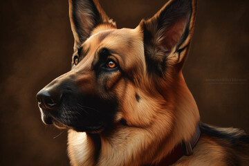 German shepherd. Portrait of a german shepherd dog. generative ai. Dog portrait