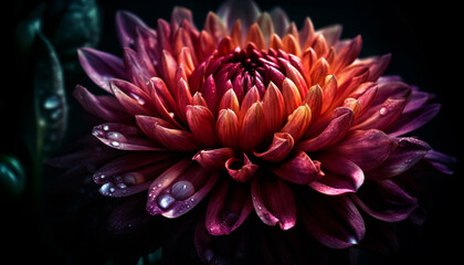 Vibrant petals of lotus water lily bloom generative AI