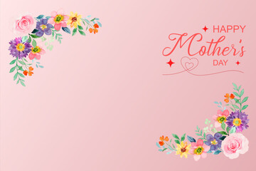 Conceito de dia das mães. Cartão em vista superior em fundo rosa pastel isolado com espaço para inserir texto.